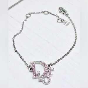 Dior Pink Crystal & Silver Bracelet